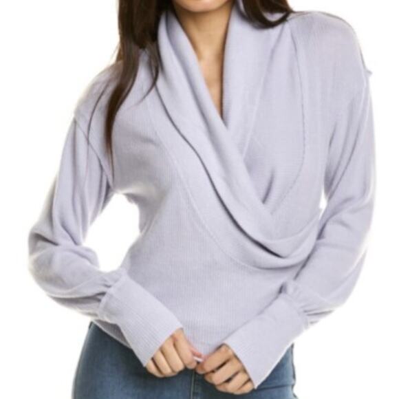 Free People Hold Me Close Wrap Top Long Sleeve Ribbed Balletcore Pilates XS NWT - Picture 2 of 11